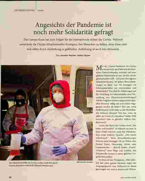 Vorschauseite 1: Angesichts der Pandemie ist noch mehr Solidarität gefragt.