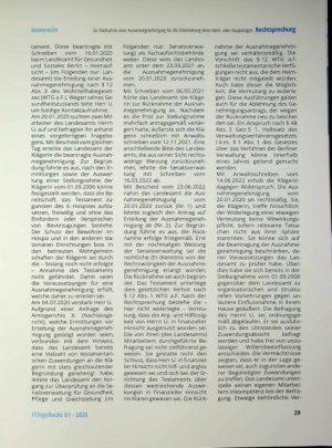 Vorschauseite 2: Zur Rücknahme einer Ausnahmegenehmigung für die Erbeinsetzung eines Heim oder Hospizträgers