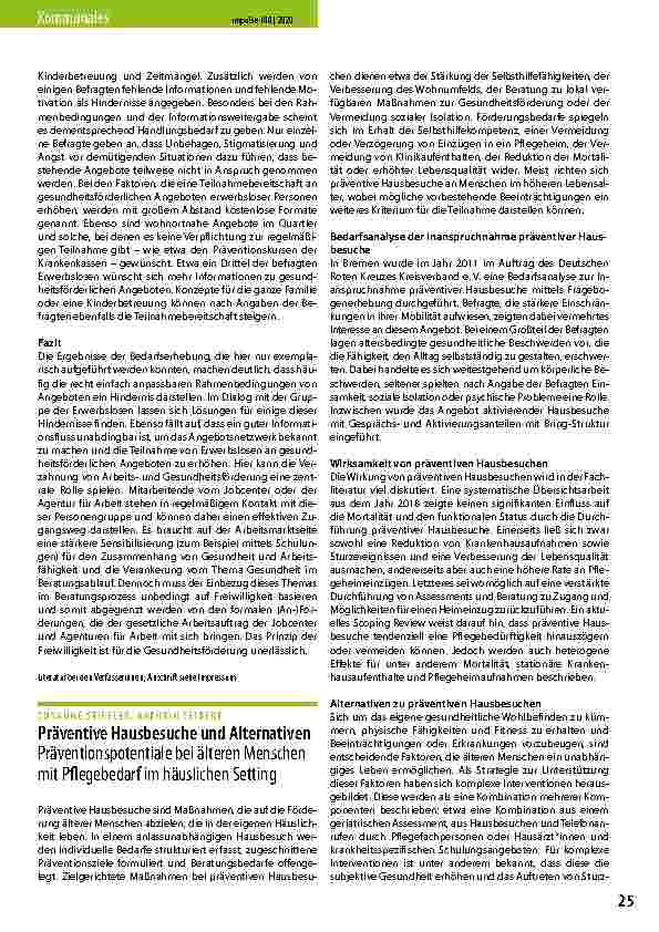 Vorschauseite 2: Was sagen erwerbslose Menschen zum Thema Gesundheit? Eine Bedarfserhebung in Bremerhaven.