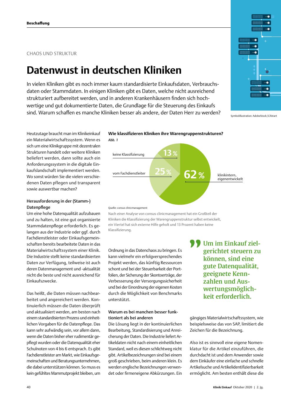 Vorschauseite 1: Chaos und Struktur: Datenwust in deutschen Kliniken