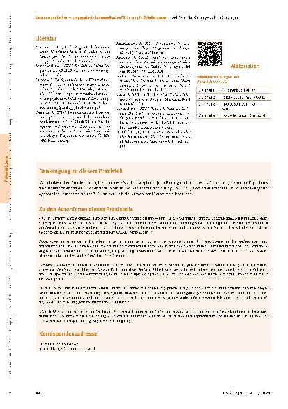 Vorschauseite 4: Lass uns quatschen – pragmatisch-kommunikative Förderung in Spielformaten