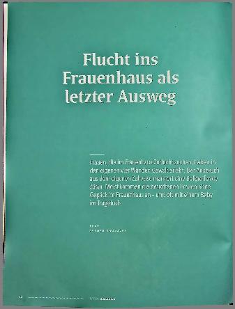 Vorschauseite 1: Flucht ins Frauenhaus als letzter Ausweg