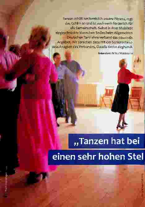 Vorschauseite 1: "Tanzen hat bei Senioren einen sehr hohen Stellenwert."
