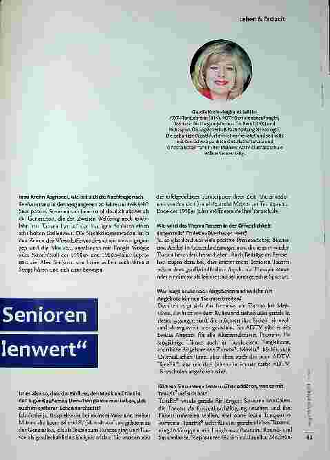 Vorschauseite 2: "Tanzen hat bei Senioren einen sehr hohen Stellenwert."