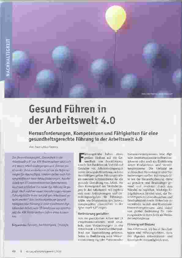 Vorschauseite 1: Gesund Führen in der Arbeitswelt 4.0