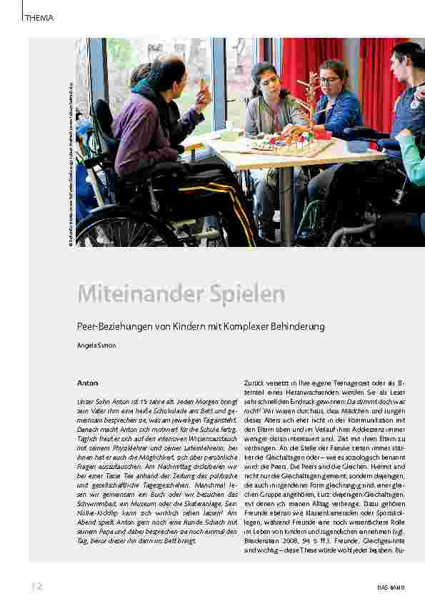 Vorschauseite 1: Miteinander Spielen: Peer-Beziehungen von Kindern mit Komplexer Behinderung