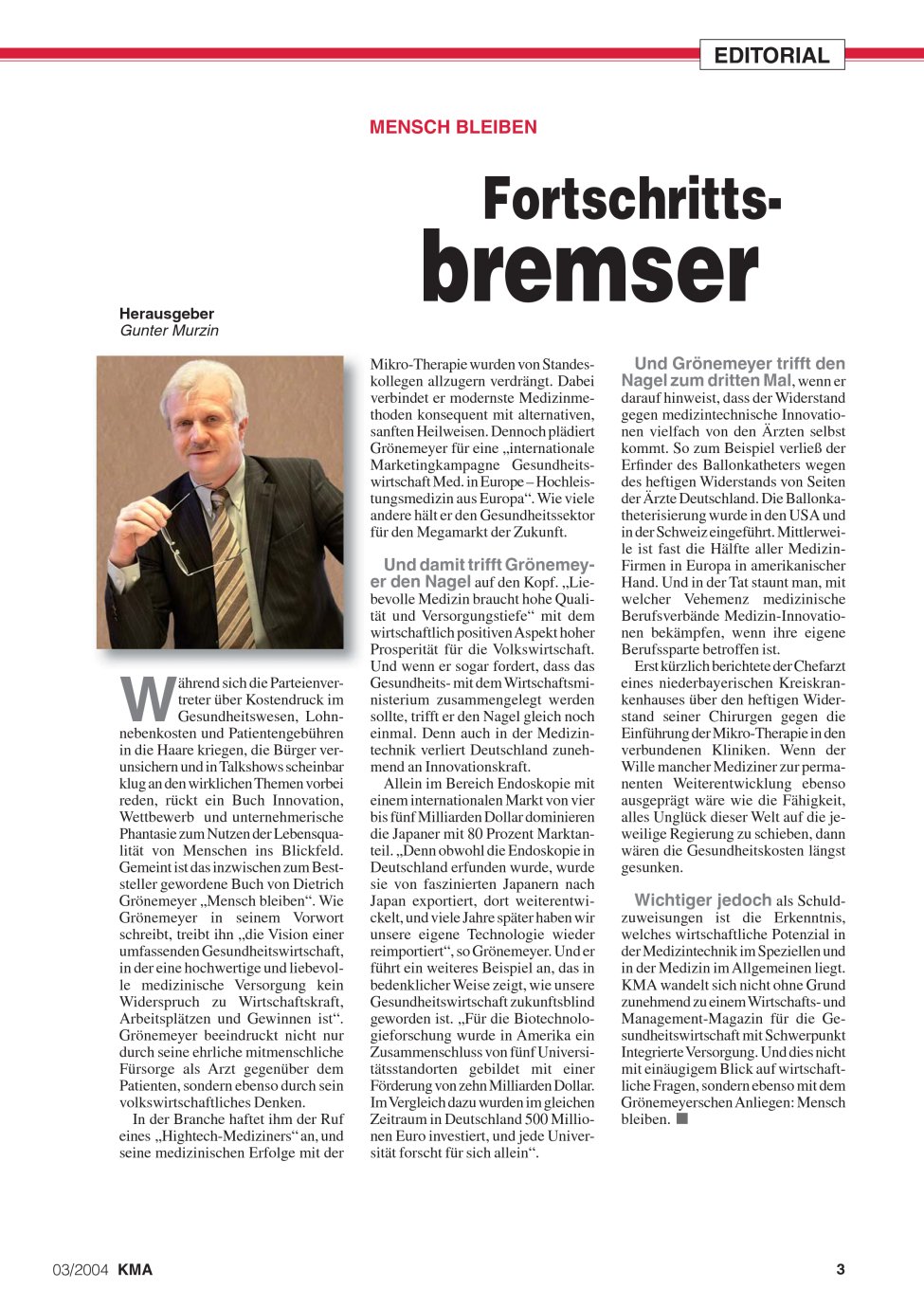 Vorschauseite 1: Fortschrittsbremser