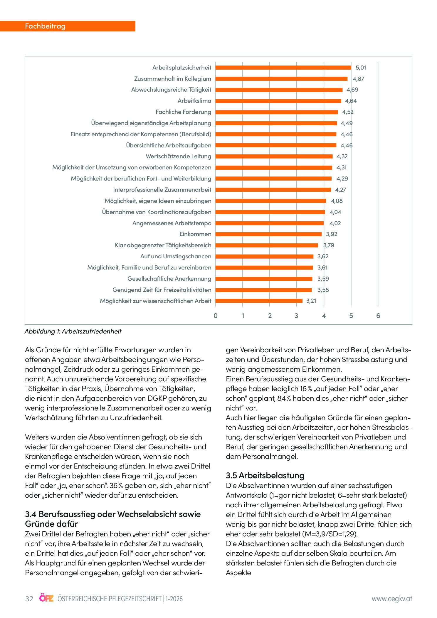 Vorschauseite 3: Berufszufriedenheit und Arbeitsbelastung im gehobenen Dienst der Gesundheits- und Krankenpflege