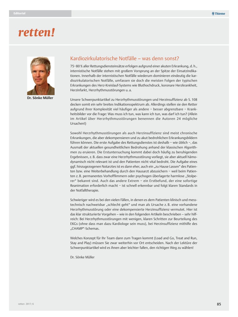 Vorschauseite 1: Kardiozirkulatorische Notfälle ? was denn sonst?
