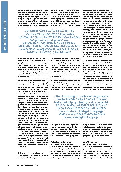Vorschauseite 2: Was tun bei Verdacht auf Patiententötung im Krankenhaus? Arbeitsrechtliche Aspekte