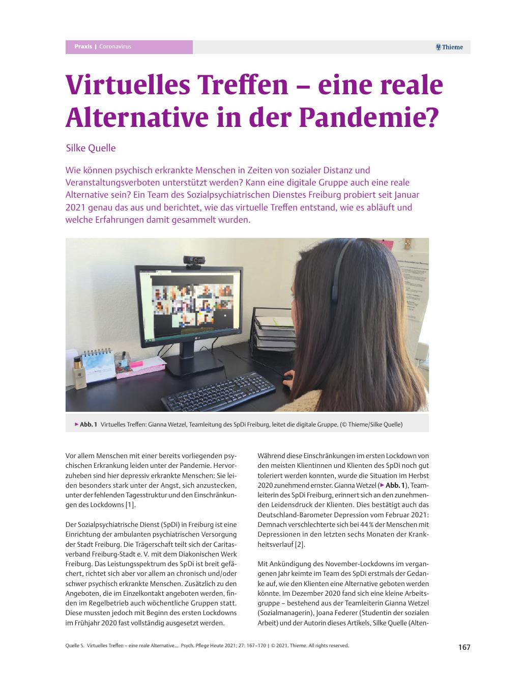 Vorschauseite 1: Virtuelles Treffen – eine reale Alternative in der Pandemie?
