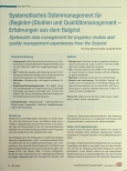 Vorschauseite 1: Systematisches Datenmanagement für (Register-)Studien und Qualitätsmanagement Erfahrungen aus dem Balgrist