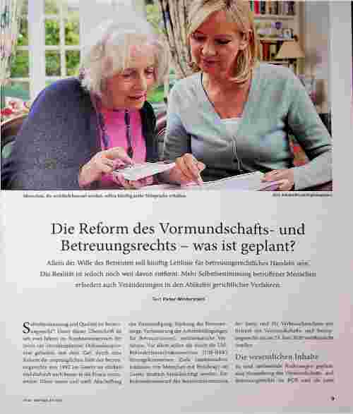 Vorschauseite 1: Die Reform des Vormundschaftsund Betreuungsrechts - was ist geplant?