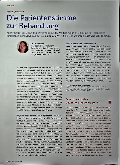 Vorschauseite 1: Die Patientenstimme zur Behandlung