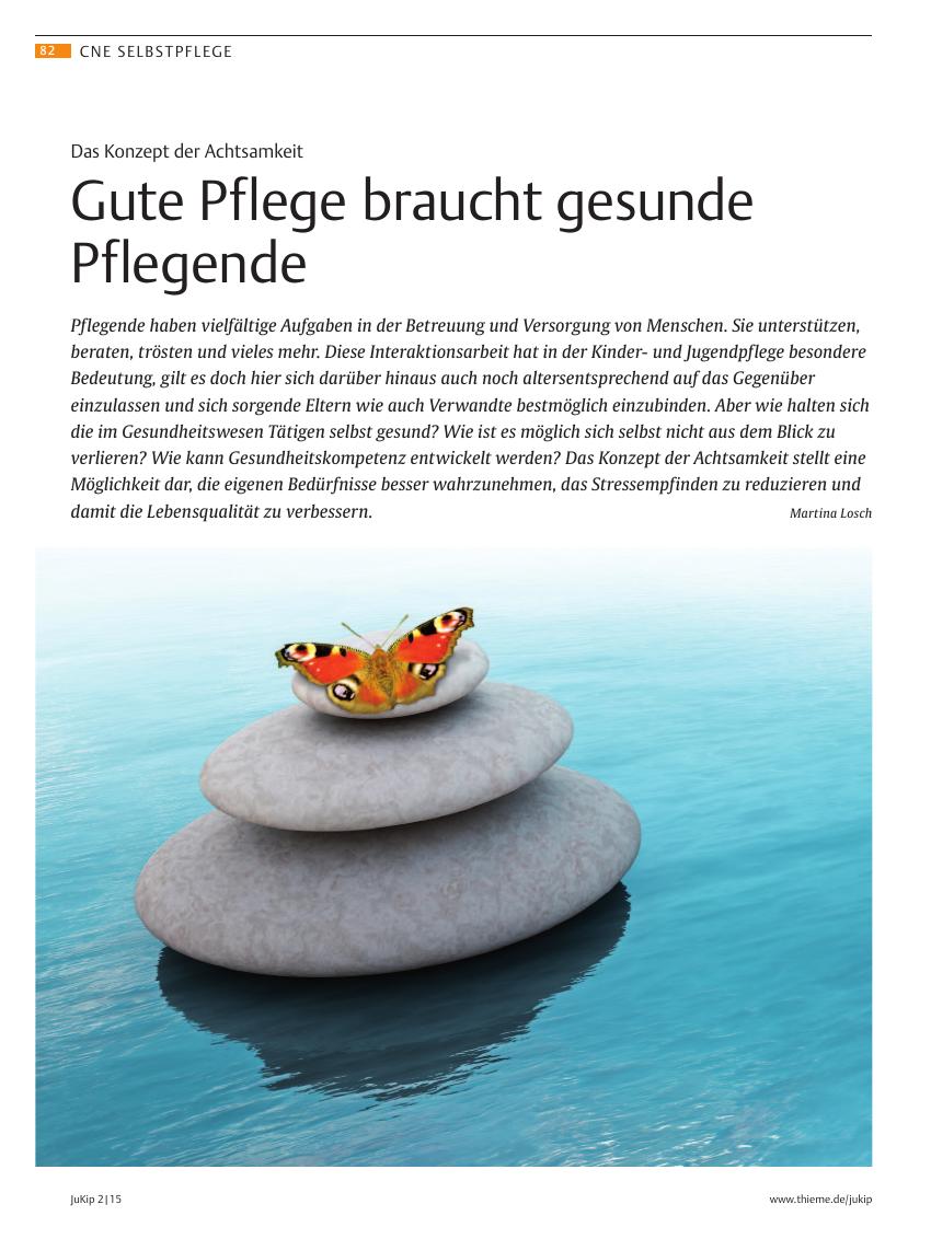 Vorschauseite 1: Gute Pflege braucht gesunde Pflegende
