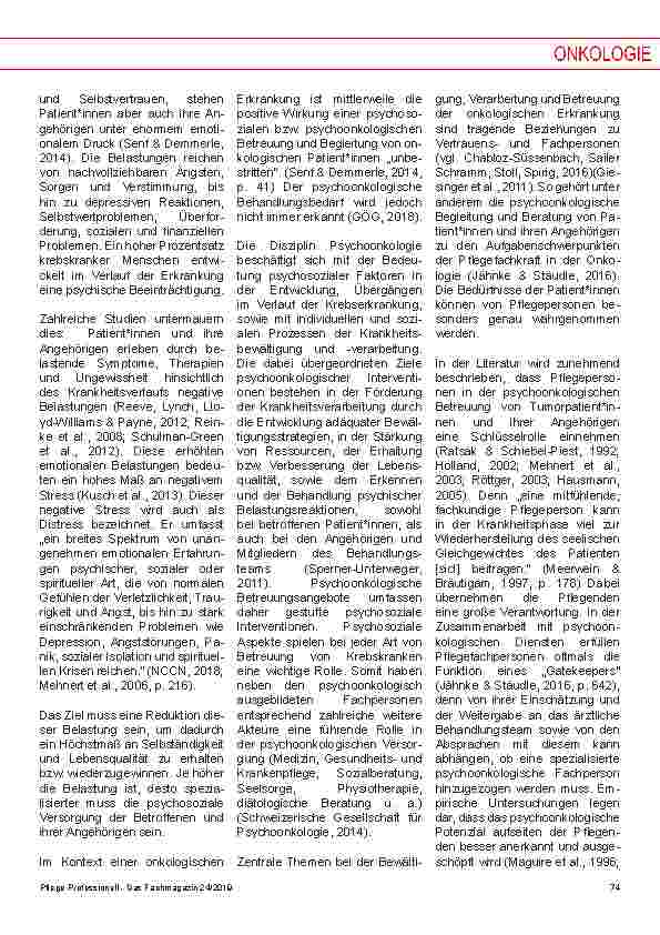 Vorschauseite 2: Pflege ist Psychoonko - logisch? ! Wovon Krebspatient*innen profitieren