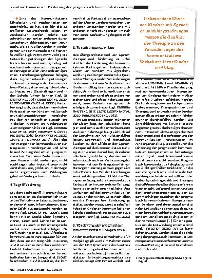 Vorschauseite 2: Förderung der pragmatisch-kommunikativen Kompetenzen als Brücke zur Teilhabe an Kommunikation