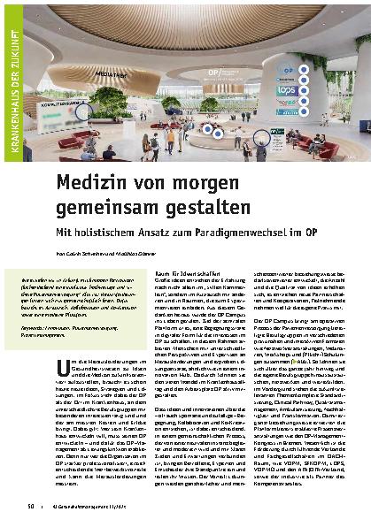 Vorschauseite 1: Medizin von morgen gemeinsam gestalten. Mit holistischem Ansatz zum Paradigmenwechsel im OP.