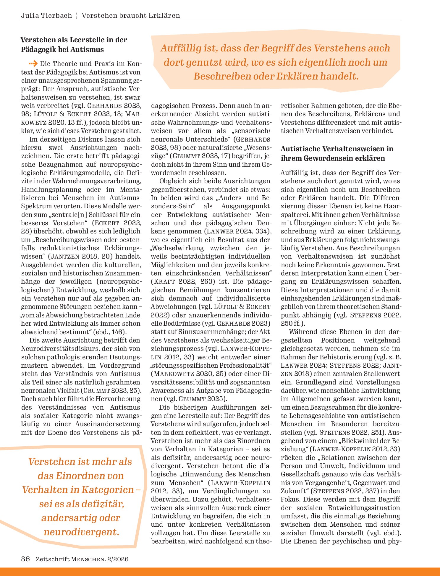 Vorschauseite 2: Verstehen braucht Erklären – Zum Sinn autistischer Verhaltensweisen