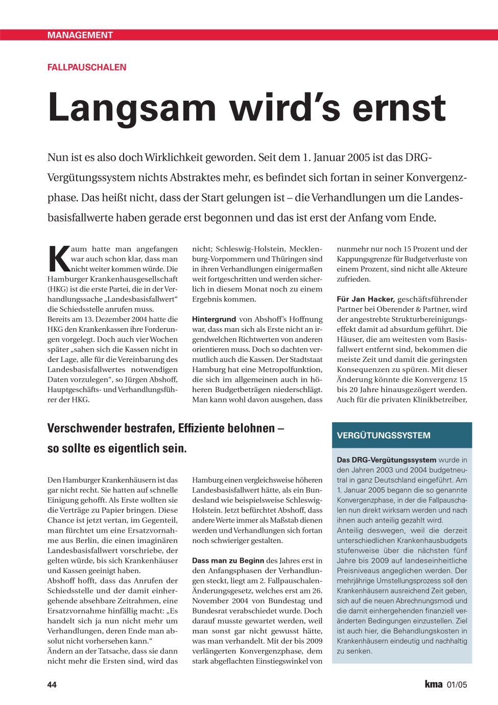 Vorschauseite 1: Langsam wird?s ernst
