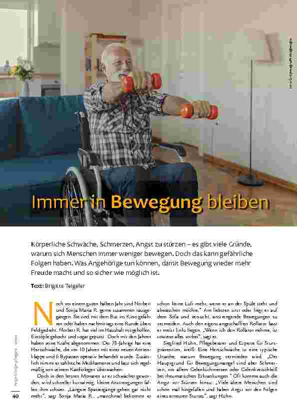 Vorschauseite 1: Immer in Bewegung bleiben.