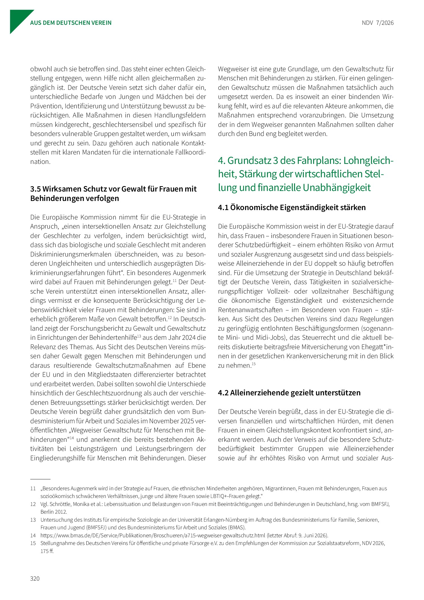 Vorschauseite 4: Stellungnahme des Deutschen Vereins zur EU-Strategie für die Gleichstellung der Geschlechter 2026–2030