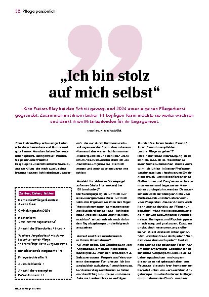 Vorschauseite 1: "Ich bin stolz auf mich selbst. "