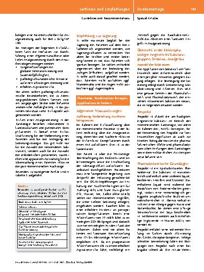 Vorschauseite 5: Analogsedierung in der Kardiologie Konsensuspapier der DGK und DGAI 2024