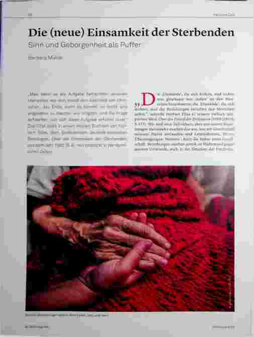 Vorschauseite 1: Die (neue) Einsamkeit der Sterbenden: Sinn und Geborgenheit als Puffer