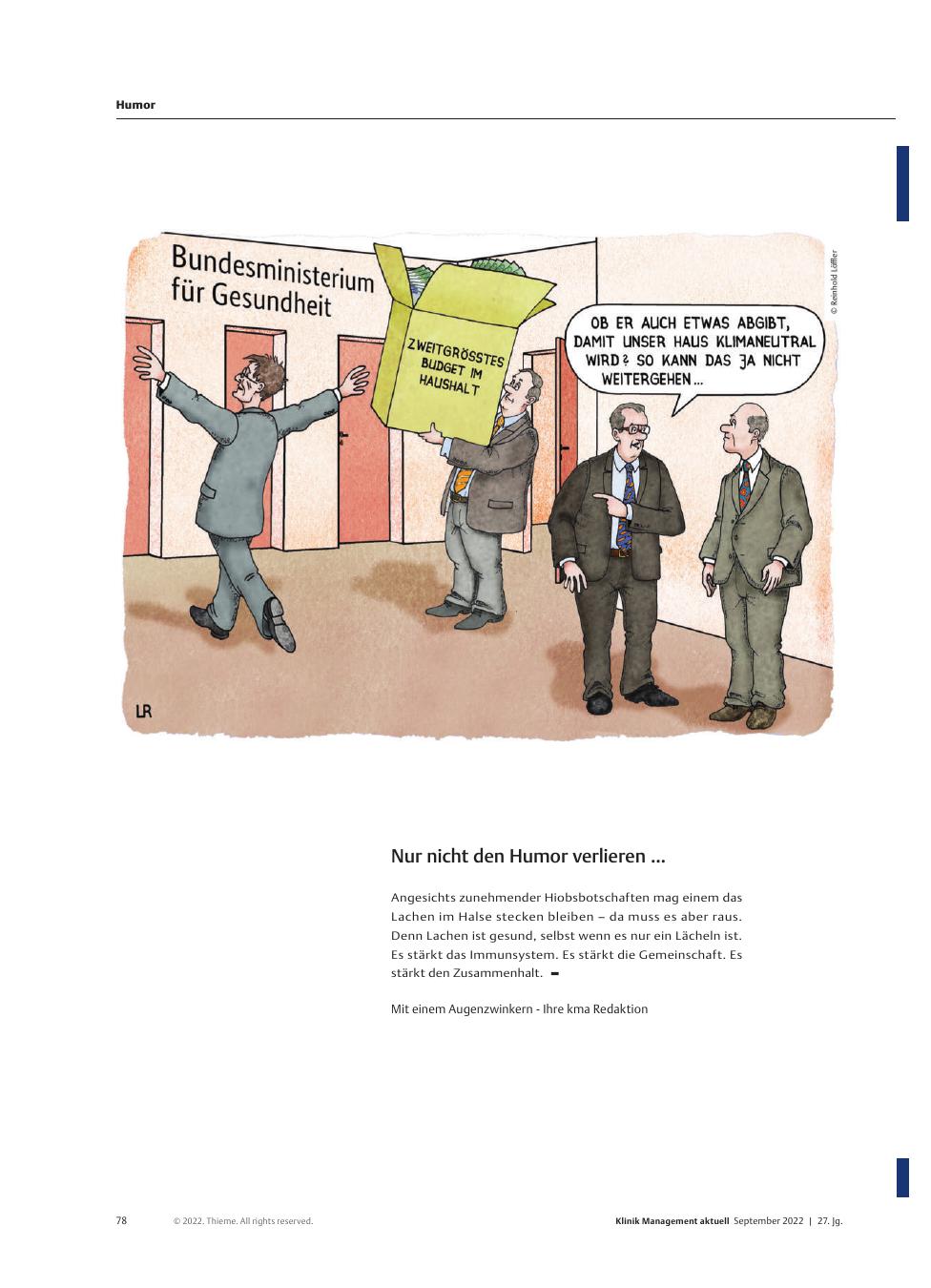 Vorschauseite 1: Humor ist, wenn man trotzdem lacht.
