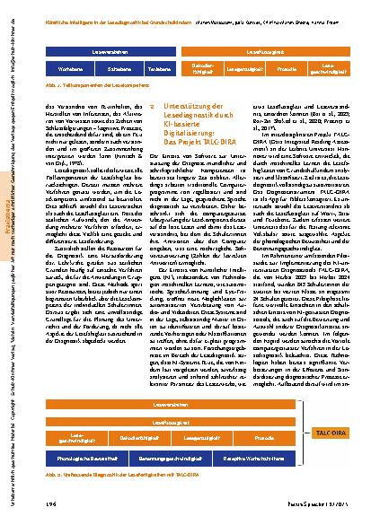 Vorschauseite 2: Künstliche Intelligenz in der Lesediagnostik bei Grundschulkindern: Erkenntnisse aus der Pilotierung von TALC-DIRA zum Einsatz in der Praxis