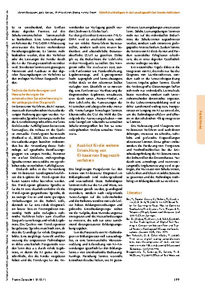 Vorschauseite 5: Künstliche Intelligenz in der Lesediagnostik bei Grundschulkindern: Erkenntnisse aus der Pilotierung von TALC-DIRA zum Einsatz in der Praxis