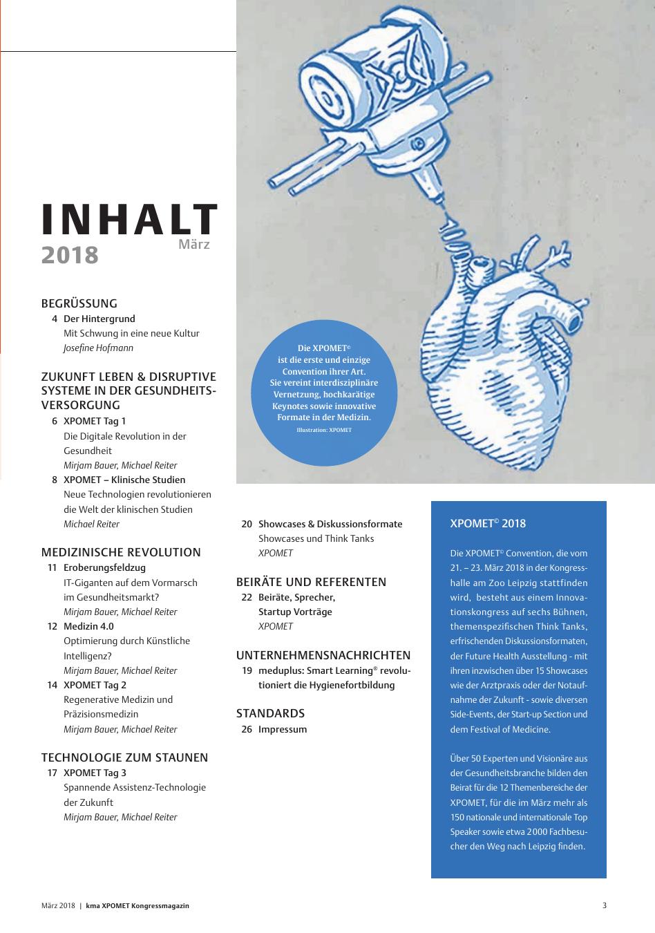 Vorschauseite 1: März 2018: kma XPOMET Kongressmagazin