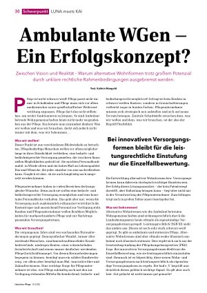Vorschauseite 1: Ambulante WGen – Ein Erfolgskonzept?
