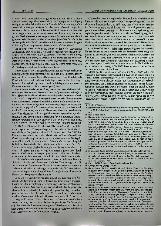 Vorschauseite 2: Zur Verordnung nicht zugelassener Therapieallergene zu Lasten der gesetzlichen Krankenversicherung.