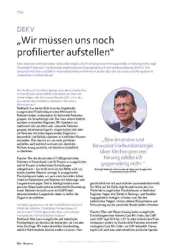 Vorschauseite 1: DEKV „Wir müssen uns noch profilierter aufstellen“