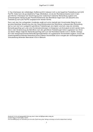 Vorschauseite 5: Nochmals zur Zwangsbehandlung – § 1832 BGB