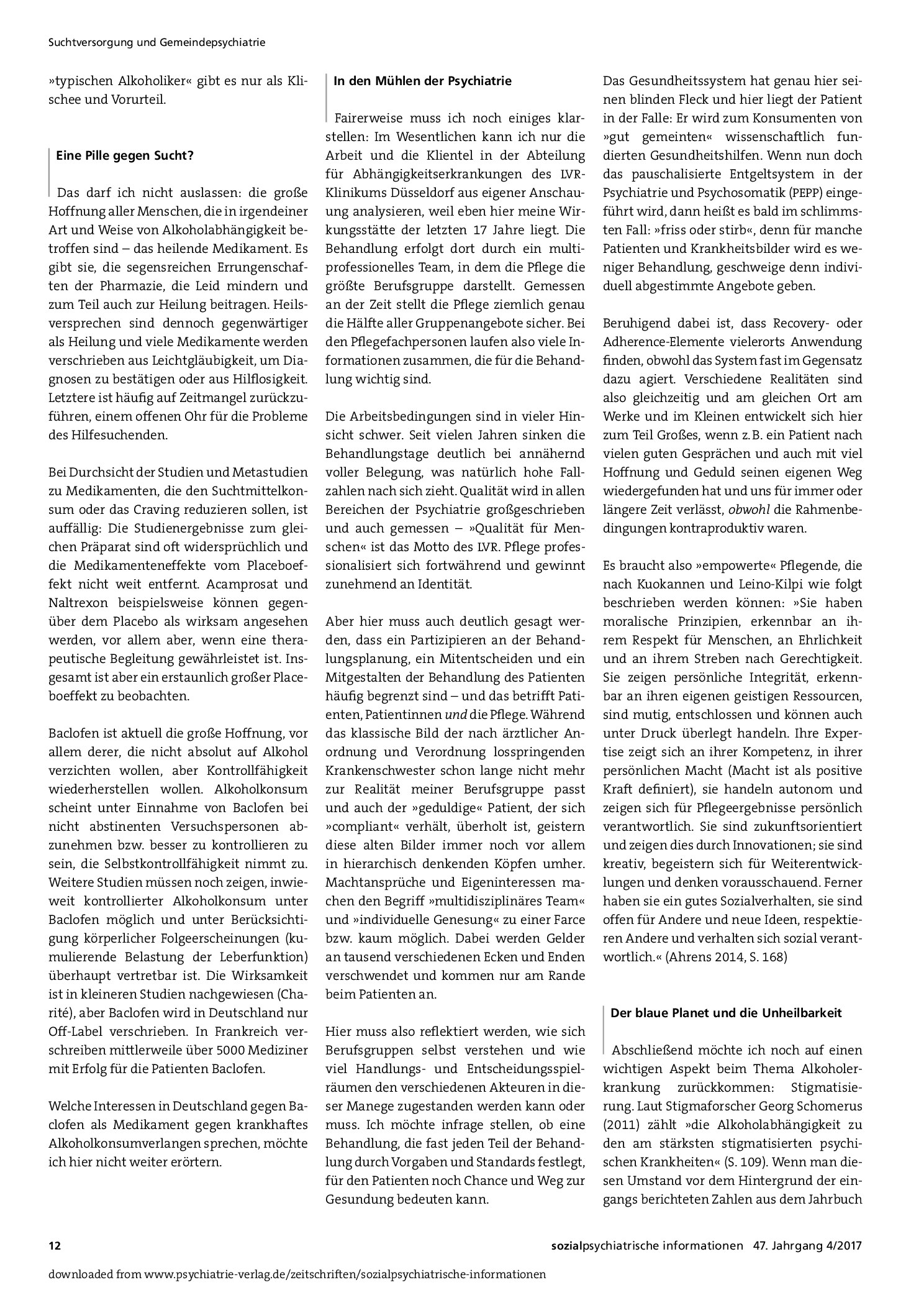 Vorschauseite 4: Jubiläum in Sicht. Fünfzig Jahre Alkoholkrankheit
