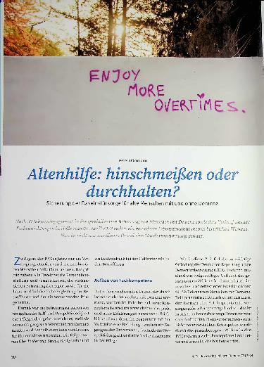 Vorschauseite 1: Altenhilfe: hinschmeißen oder durchhalten? Sicherung der Daseinsfürsorge für alte Menschen mit und ohne Demenz.