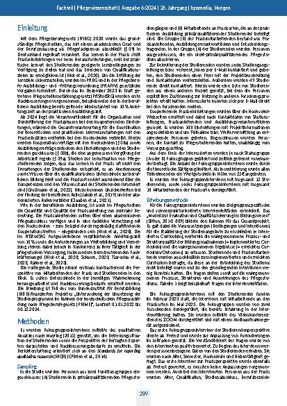 Vorschauseite 2: Anleitung und Betreuung von Pflegestudierenden in Praxisphasen: Ergebnisse von Fokusgruppeninterviews