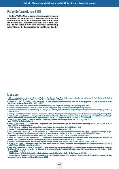 Vorschauseite 6: Anleitung und Betreuung von Pflegestudierenden in Praxisphasen: Ergebnisse von Fokusgruppeninterviews