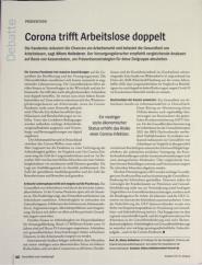 Vorschauseite 1: Corona trifft Arbeitslose doppelt.