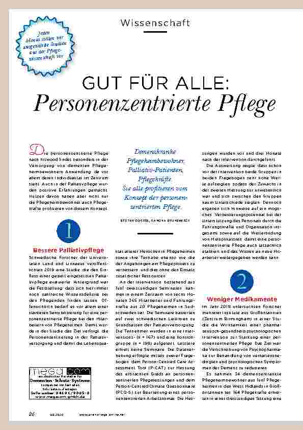 Vorschauseite 1: GUT FÜR ALLE: Personenzentrierte Pflege