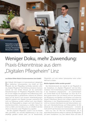 Vorschauseite 1: Weniger Doku, mehr Zuwendung: Praxis-Erkenntnisse aus dem „Digitalen Pflegeheim“ Linz
