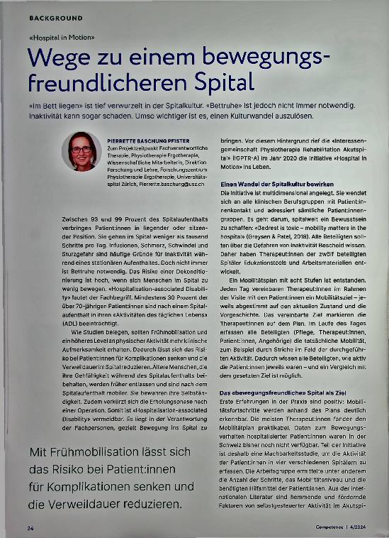 Vorschauseite 1: Wege zu einem bewegungsfreundlicheren Spital