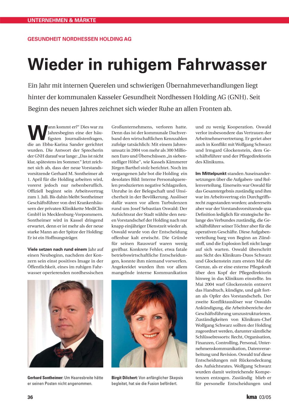 Vorschauseite 1: Wieder in ruhigem Fahrwasser