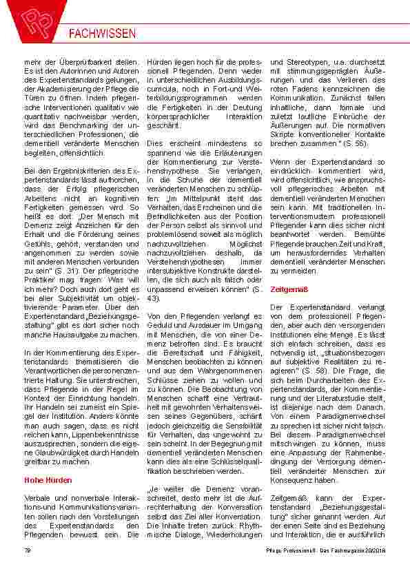 Vorschauseite 3: Was Kreuzfahrtschiffe mit Demenz-Pflege zu tun haben DNQP veröffentlicht Expertenstandard zur Beziehungsgestaltung