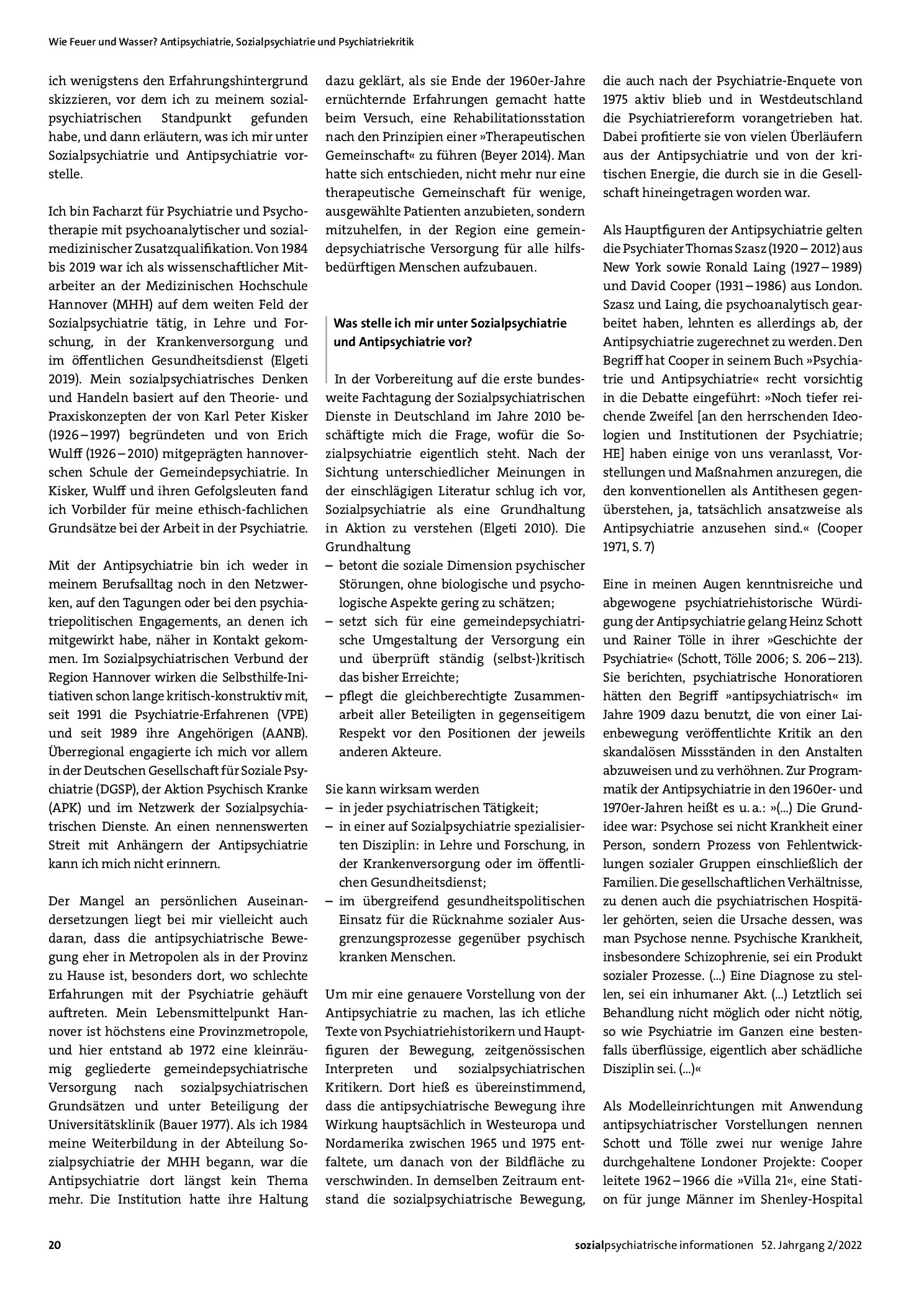 Vorschauseite 2: Gedanken eines Sozialpsychiaters zur Antipsychiatrie