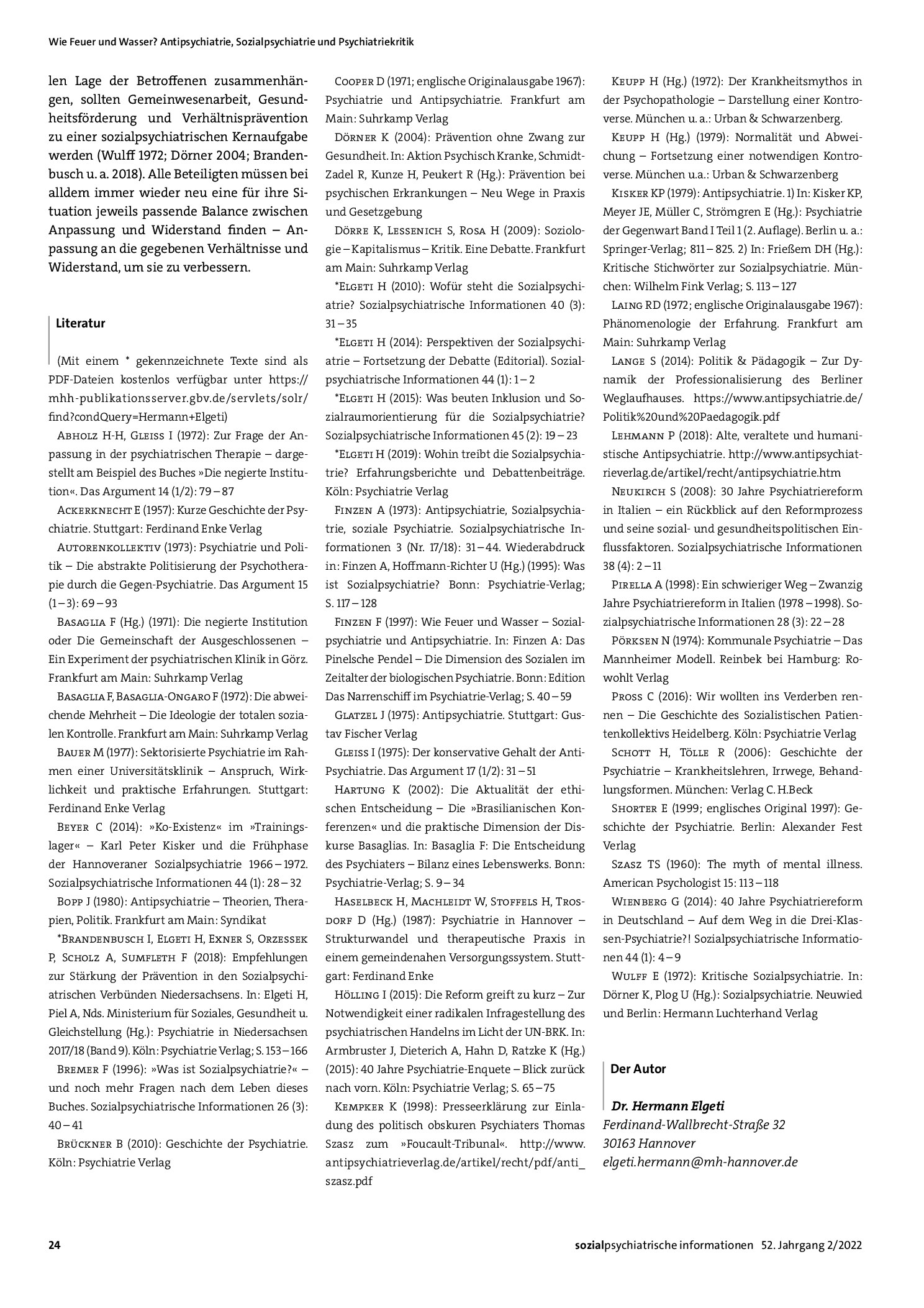 Vorschauseite 6: Gedanken eines Sozialpsychiaters zur Antipsychiatrie