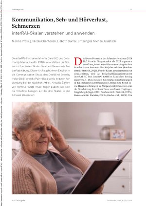Vorschauseite 1: Kommunikation, Sehund Hörverlust, Schmerzen interRAI-Skalen verstehen und anwenden